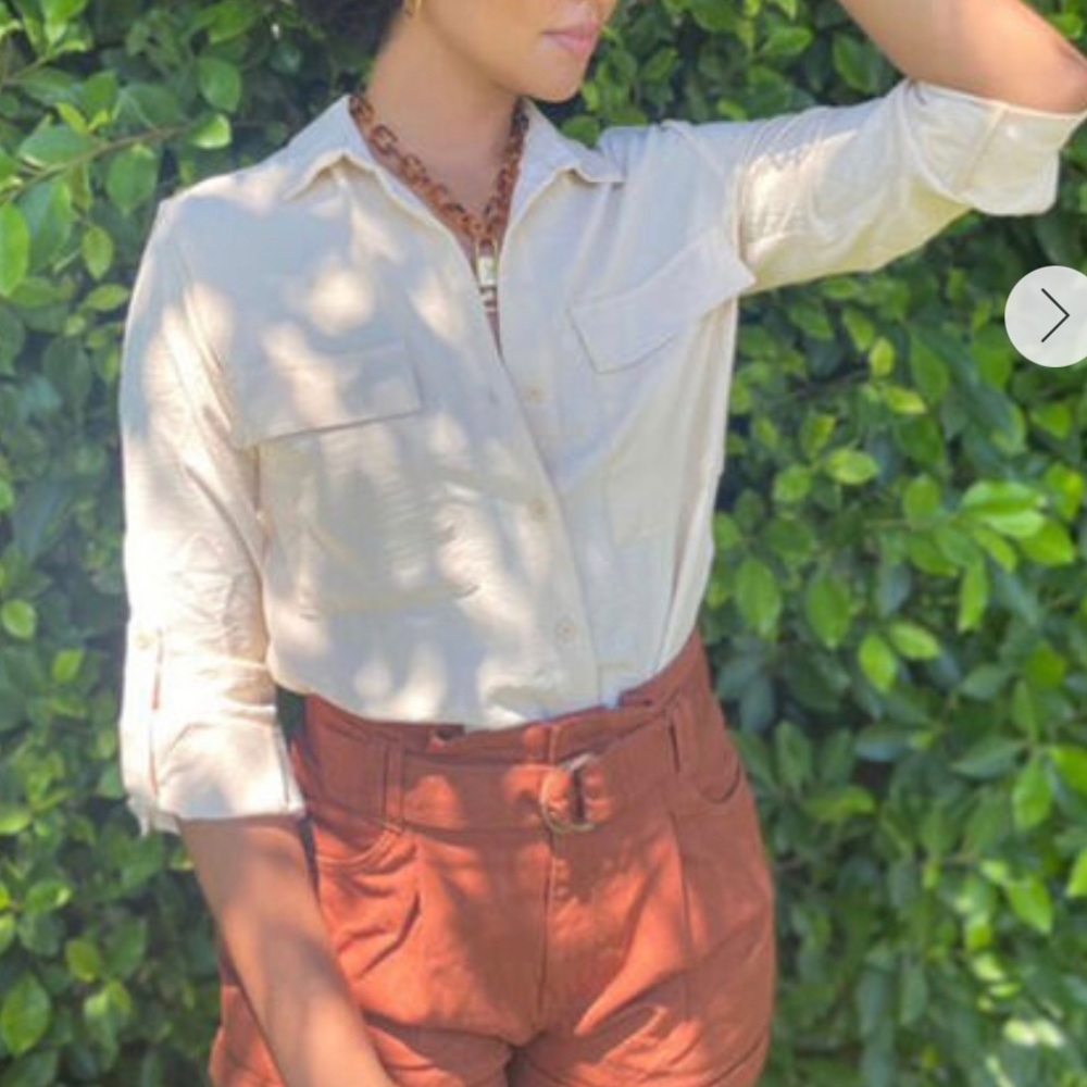 Forever 21 Roll-Tab Sleeve Shirt